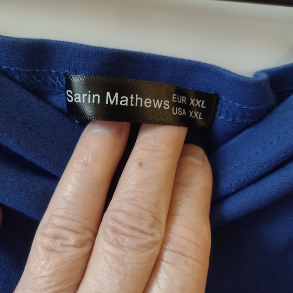 Sarin Mathews Dress Elegant Blue Midi Dress Size XXL.... - Picture 7 of 11